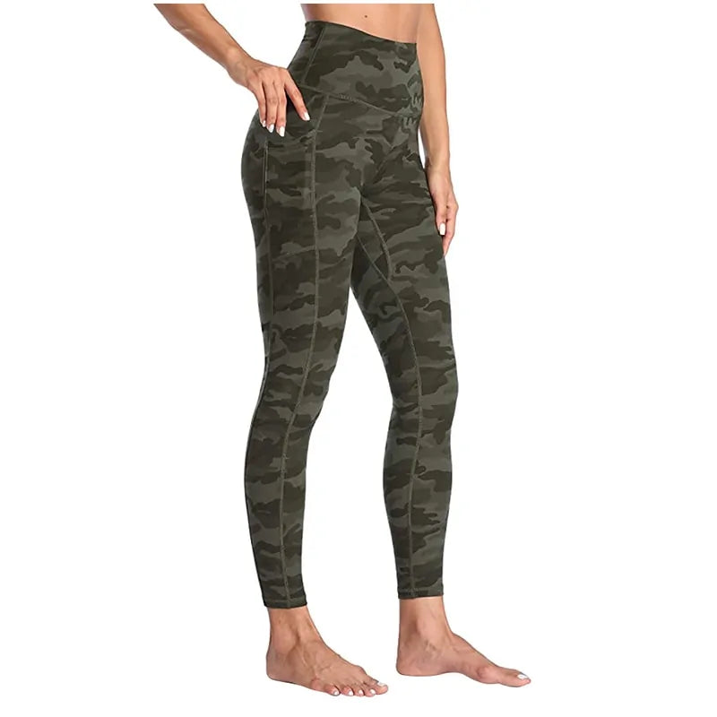 Women's High Waisted Camo Yoga Leggings with Pockets