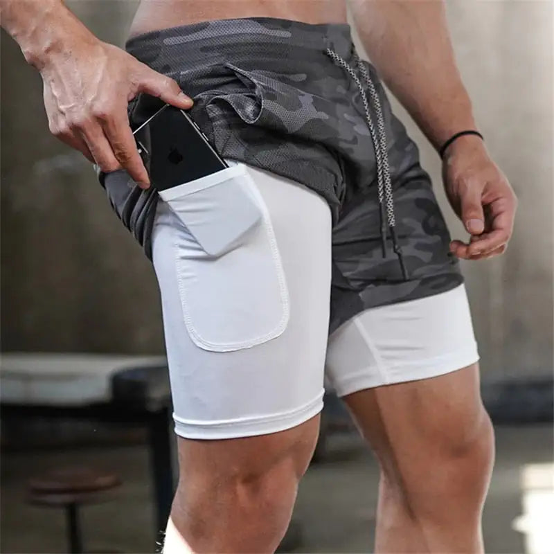 Camo 2-in-1 Running Shorts For Men