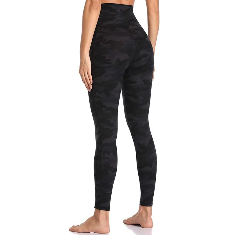 Women's High Waisted Camo Yoga Leggings with Pockets